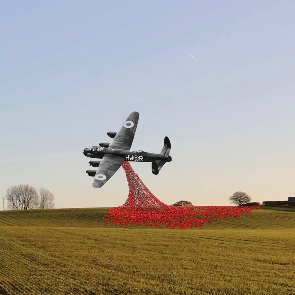 Lancaster dropping poppies.jpg