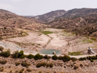 Mavrokolympos Reservoir In August