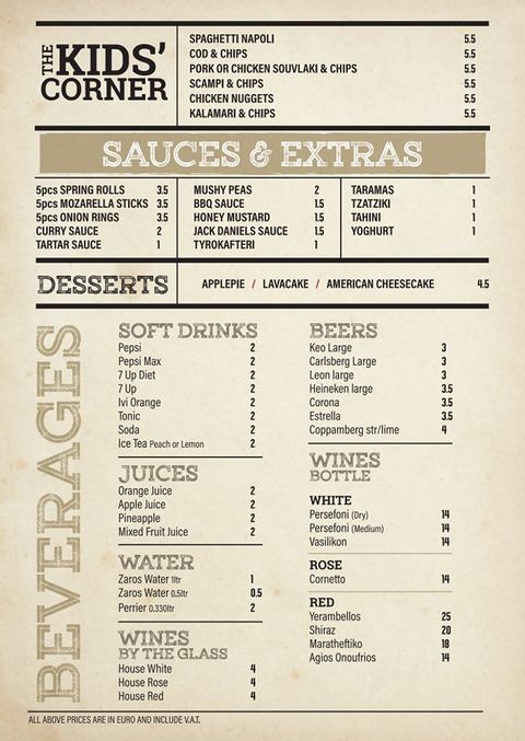 Page 5 of menu