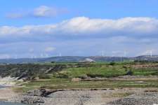 Asprokremmos Reservoir With Windfarm
