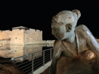 Paphos Sea Front And Harbour At Evening And Night